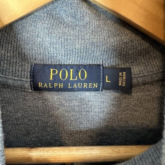 Polo by Ralph Lauren Mens Blue Cotton Mock Neck 1/4 Zip Pullover Sweater Size L - Picture 5 of 9